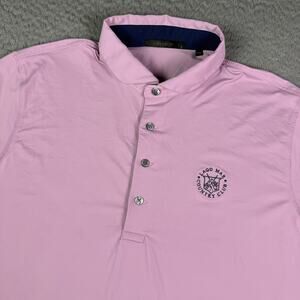Greyson Golf Polo Shirt Mens L Pink Lago Mar Country Club Performance Stretch